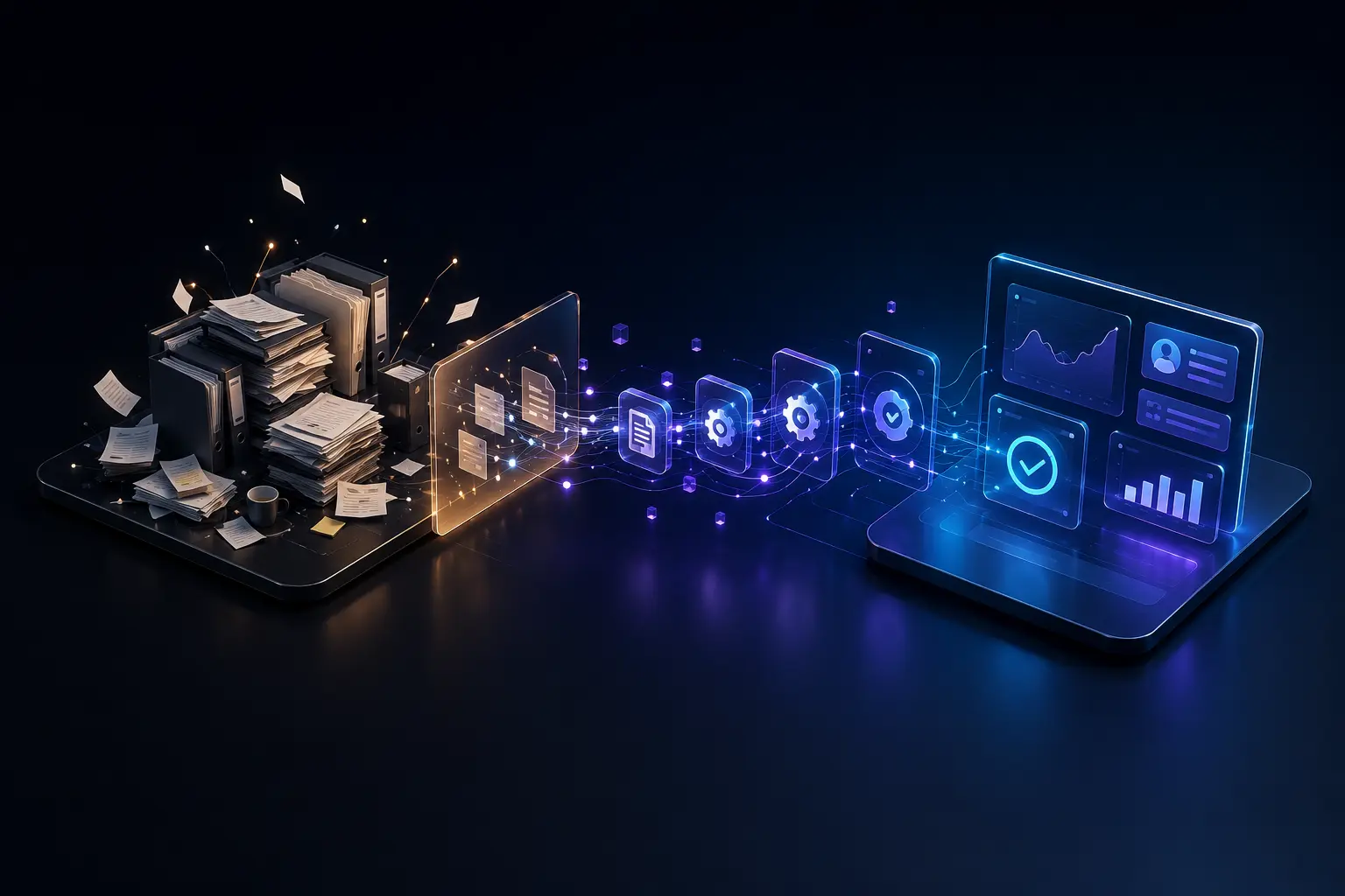 AI automation for business UAE visual with futuristic connected systems
